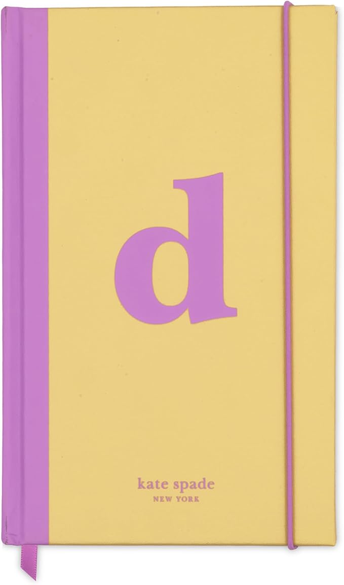 kate spade new york Just Mine Notebook Journal, Monogram Cloth Hardcover Journal, 8.25" x 5.25", Diary Includes 168 Lined Pages, (D)