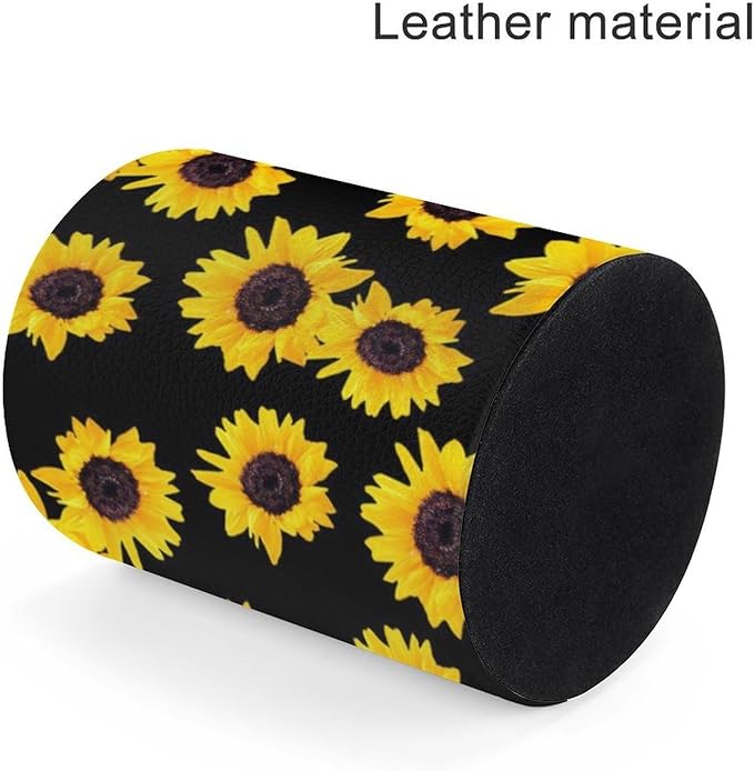 Sunflower Pen Holder Pencil Organizer Cute Pencil Cup Desk Decor Makeup Brush Holder PU Multifunctional Office Suppliesfor Home Classroom School