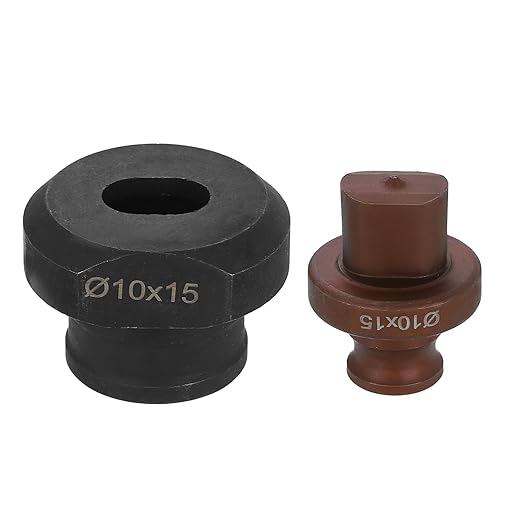 HARFINGTON Hydraulic Hole Punch Die 10x15mm Oval Hole 40Cr Steel Electric Punching Kit for MHP-20 JP-20 Electric Punching Machine, Burgundy & Black