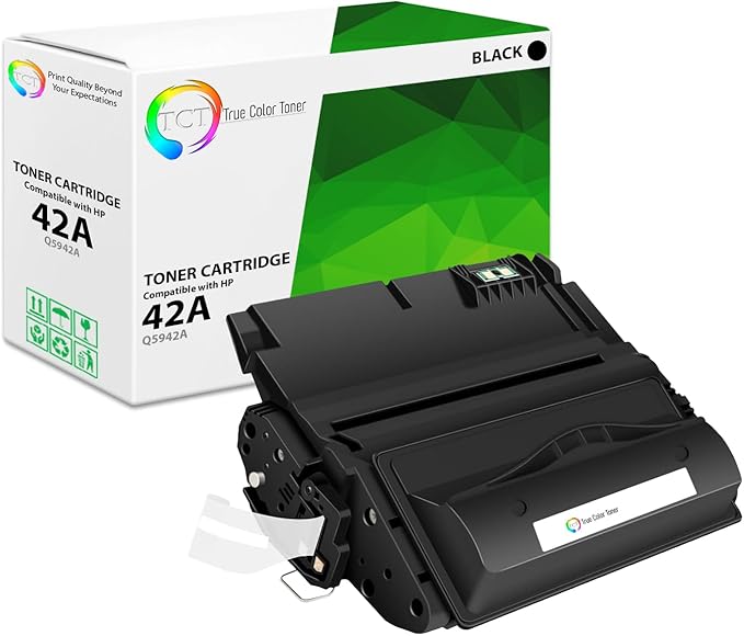 TCT 42A Toner Cartridge - Premium Compatible Replacement for HP 42A Q5942A Black Works with HP Laserjet 4240 4240N 4250 4250DTN 4250N 4250TN 4350 4350DTN 4350N Printers (10,000 Pages)