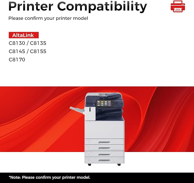 Compatible with Xerox AltaLink C8130 C8135 C8145 C8155 C8170 Toner Cartridge Set 4-Pack High Capacity Replacement for Xerox 006R01746 006R01747 006R01748 006R01749 Printer Black Cyan Magenta Yellow