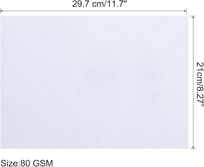 MECCANIXITY 50 Sheets Colored Copy Paper 8.5 x 11 Inch Printer Paper 80gsm White for Office Printing, Document Copying, Invitations, Forms, Art Projects