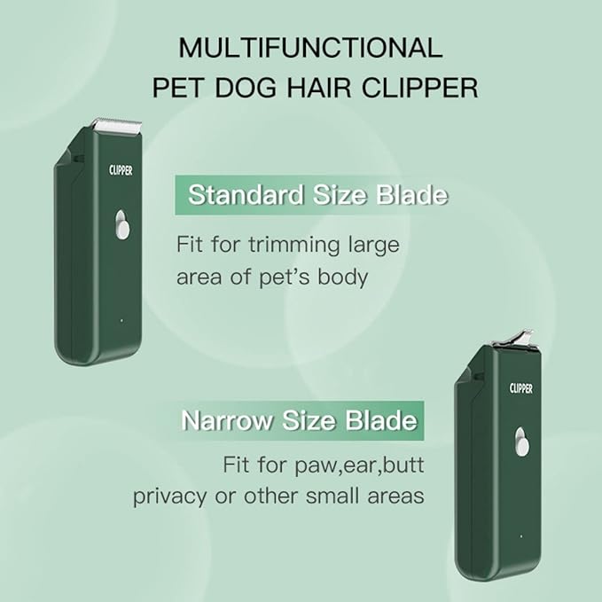 Grimgrow Dog Cat Home Hair Waterproof Clipper Portable Electric USB Rechargeable Pet Grooming Tools Low Noise Shaver Cordless Trimmer for Small and Large Pets