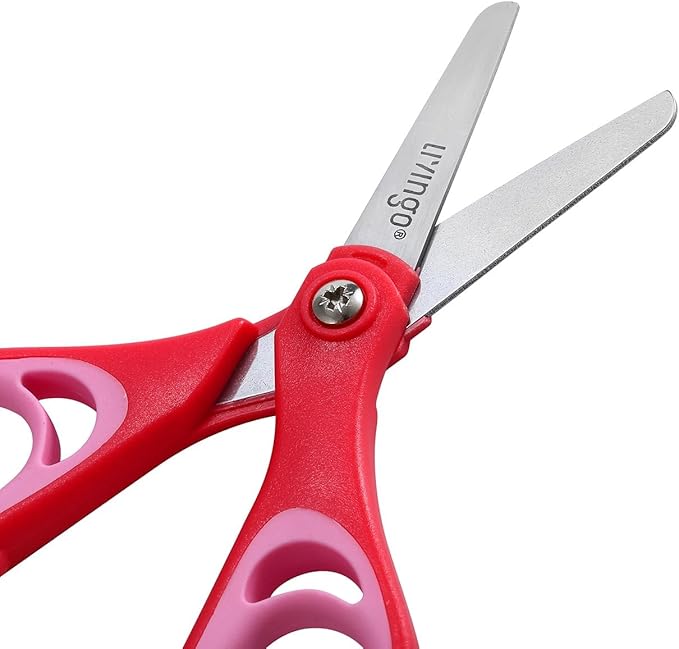 LIVINGO 5" Blunt Kid Scissors: Stainless Safety Toddler Preschool Children Scissors, School for Student Classroom Craft Art, Assorted Color, 3 Pack