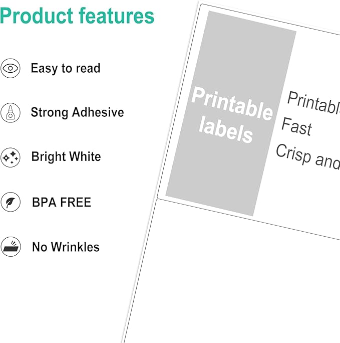L LIKED Half Sheet Shipping Labels 2 per Sheet, 500 Sheets Printable 8.5" x 5.5" Sticker for Laser & Inkjet Printers Labels (1000 PCS Labels)