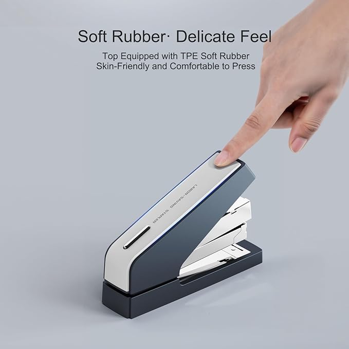 Comix Desk Stapler, 40 Sheet Capacity, Quick-Change Pop-Up Stapler Track, for Office & Classroom, Blue&Gray