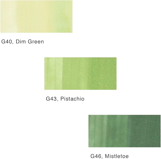 Copic Sketch, Alcohol Markers, Dual Brush Tip Art Marker for Adults, Permanent Ultra Blendable Sketch Markers for Coloring Drawing & Illustration Art - 3pc Set, Color Fusion #5, Green
