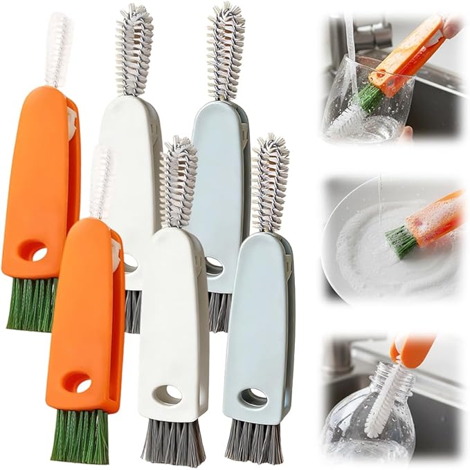 Upgrade 3 in 1 Cup Lid Cleaning Brush Set, 2025 New 12PCS Multifunctional Bottle Crevice Portable Cup Lid Cleaning Brushes, Crevice Cleaning Brush, Home Kitchen Crevice Brush Tools (2)