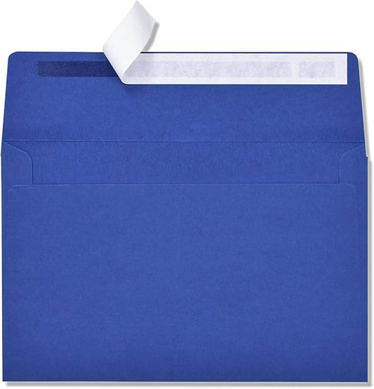 5-3/4 x 8-3/4 Inches A9 Blank Invitation Envelopes 50 Pack - Blue Self Seal Envelopes for Invites, Greeting Cards, Stationery & Mailing (Peel & Seal)