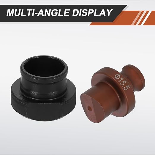 HARFINGTON Hydraulic Hole Punch Die 15.5mm Round Hole 40Cr Steel Electric Punching Kit for MHP-20 JP-20 Electric Punching Machine, Burgundy & Black