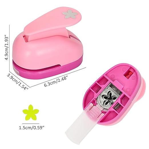 Craft Punches 8 Pack with 4 Sticker Paper, 0.6inch Hole Punch Shapes Medium Paper Punch Shapes, Craft Hole Punch for DIY Scrapbooking Nail Art Craft Punchers Supplies