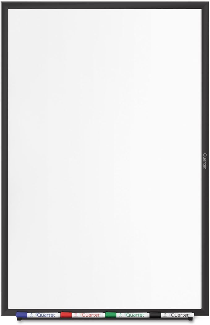 Quartet Magnetic Dry Erase White Board, 60"W x 36"H Whiteboard, Nano-Clean Surface Resists Ink Stains, Black Aluminum Frame (SM535B)