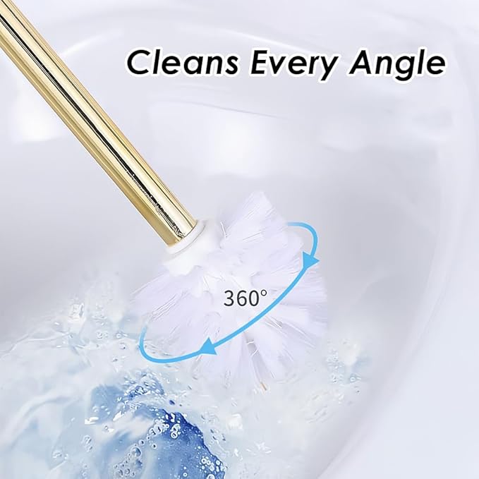 Toilet Brush and Holder Set - Toilet Bowl Brush and Holder with Sturdy Bristles Bathroom Accessories Toilet Cleaner Brush for Bathroom (Black)