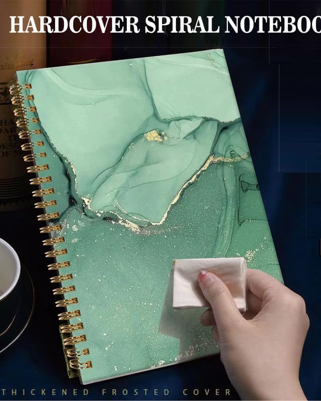 Spiral Journal Notebook,A5 Hardcover Lined Journals for Women Girl 6 x 8.3 in,120 Pages Thick Paper,Cute College Ruled Writing Notebook for Gifts Office Work School(Beautiful Green Marble)