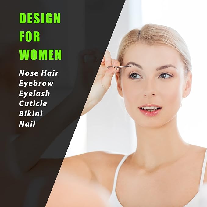 Facial Hair Small Grooming Scissors For Men Women - Eyebrow, Nose Hair, Mustache, Beard, Eyelashes, Ear Trimming Kit - Curved and Rounded Safety Tip Clippers For Hair Cutting- 2PCS Black