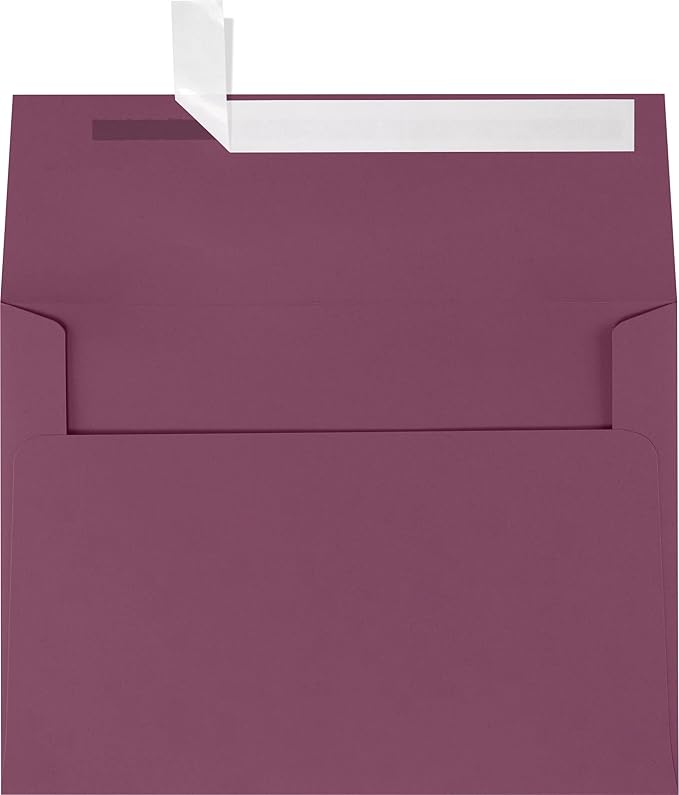 LUXPaper A7 Invitation Envelopes | Peel & Press | 5 1/4" x 7 1/4" | Vintage Plum | 80lb. Text | 250 Qty