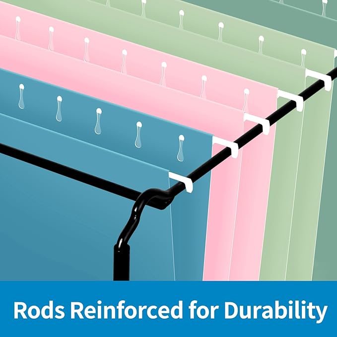 10 Pack Hanging File Folders, Letter Size with 1/5-Cut Adjustable Tabs, Pastel 10 Selected Color - File Folder Organizer for Filing Cabinet Office Home, Designed for Bulky Files, Medical Charts