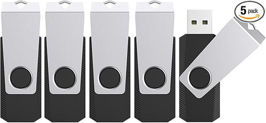TOPESEL USB Flash Drive 5 Pack 16GB USB 3.0 Flash Drive Memory Stick USB Drive Thumb Drives USB Stick USB3.0 Thumb Drives (16GB 5PCS, Black)
