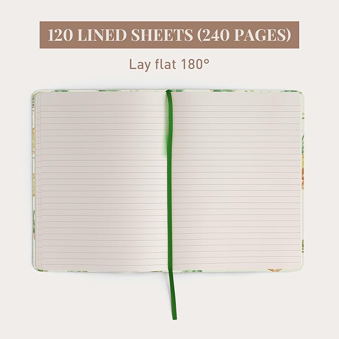 Rileys & Co Notebook Journal for Writing 8 x 6 Inches, Hardcover Daily Journaling Diary - 240 Lined Pages - Compact Notebook for Women, Men, Kids, Work and Travel (Scented Pineapple)