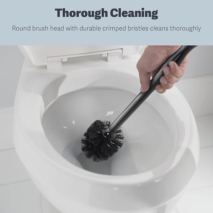 Casabella Bowl Brush & Plunger Combo - Heavy-Duty Toilet Plunger and Cleaning Brush, Ergonomic Handles, Durable Bowl Brush, Tackles Tough Clogs, Discreet Storage