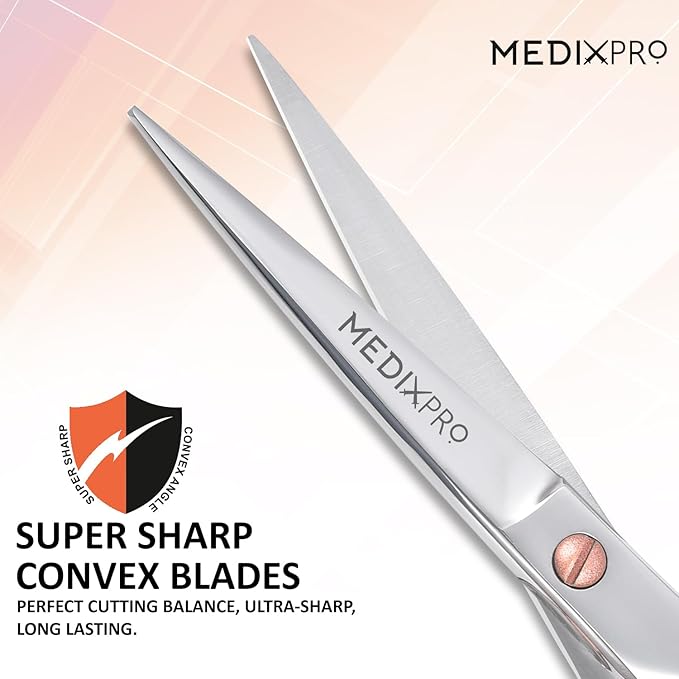 Professional Barber Hair Cutting Scissors 5.5” inch Japanese Stainless Steel Salon Shears with Razor Sharp Blades for Men, Women and Kids Perfect for Home & Salon Use.