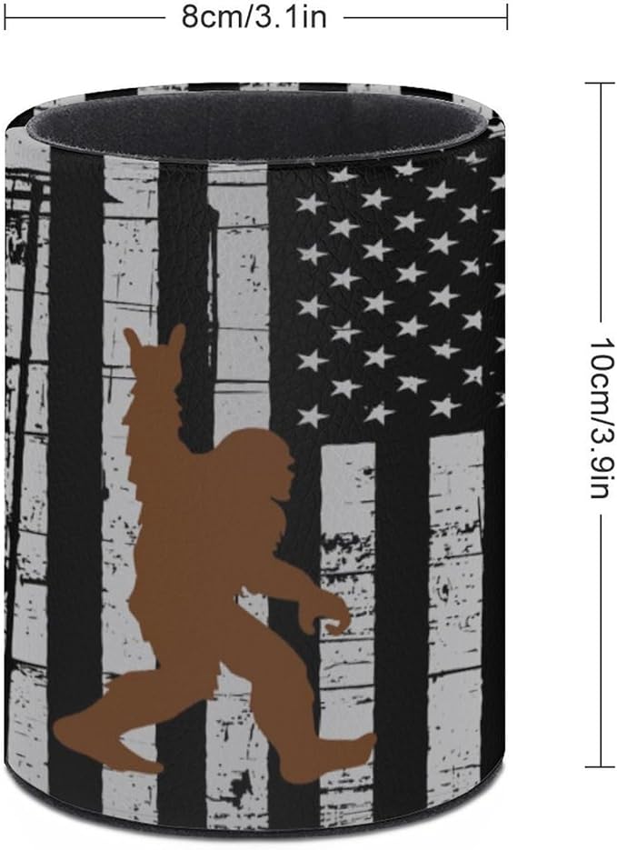 Sasquatch Pen Holder Pencil Organizer Cute Pencil Cup Desk Decor Makeup Brush Holder PU Multifunctional Office Suppliesfor Home Classroom School