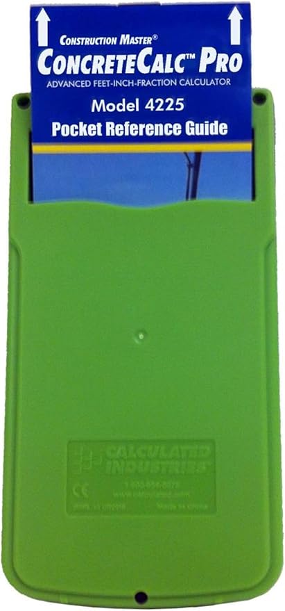 Calculated Industries 4225 ConcreteCalc Pro Advanced Feet-Inch-Fraction, Metric Construction-Math Calculator Tool for Concrete, Masonry, Paving Contractors and Estimators