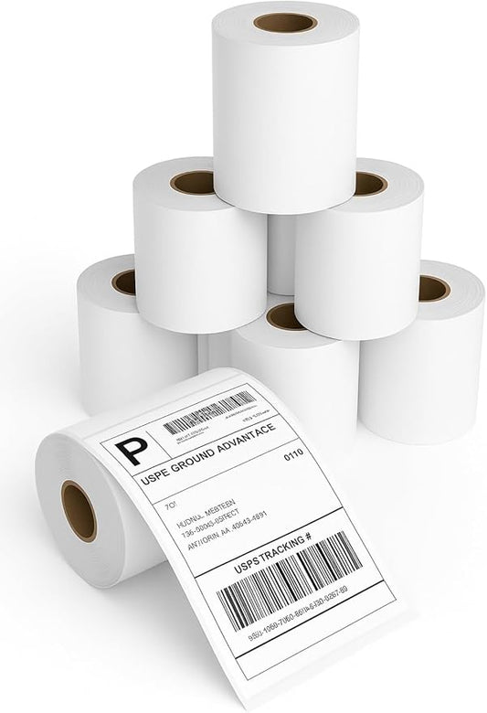4x6 Thermal Labels Roll – 10 Rolls, 250 Labels/Roll – Shipping Labels 4x6, Perforated & Strong Adhesive - Commercial Grade Thermal Printer Labels for Shipping and Mailing