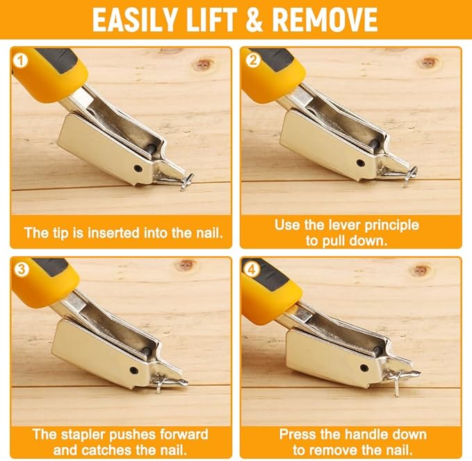Hoteche Staple Remover Upholstery and Construction Staple Puller Tool for Removing Staples in Furniture, Floor, Wooden Box, Carton