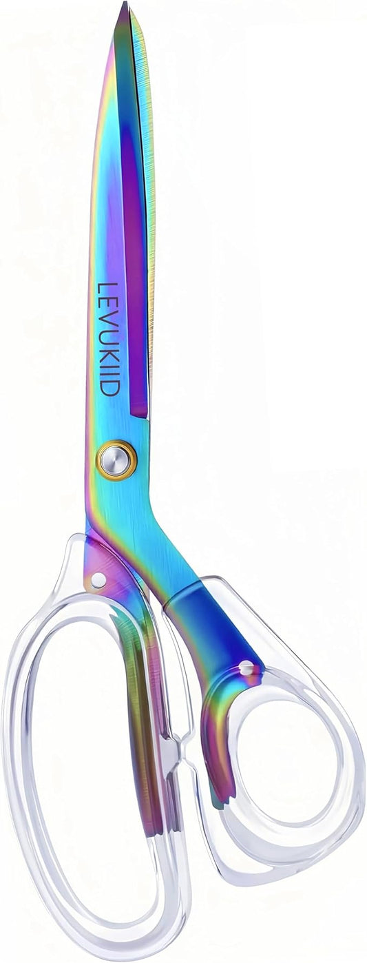 Fabric Scissors - 9 Inch Comfortable Handle All Purpose Scissors for Adults cutting,Tailor's Shears - All-Purpose Fabric, Crafting & Office & kitchen/Color