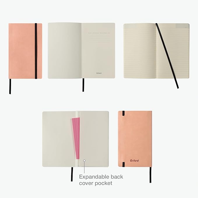 Oxford Journal, Lined Writing Notebook, Writer's Journal, Classic Notebook for School or Office, 192 Pages, 5" x 8.25", Softcover, Salmon (75505)