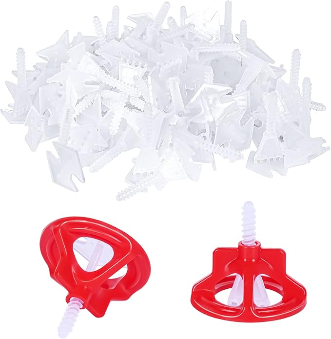 HRGGN Professional Tile Leveling System Kit，Anti-Loosening Spacers/Wall, Bathroom Tiling - 1/8" Precision Alignment & Grout Spacing Tools(1000base, 1/8)