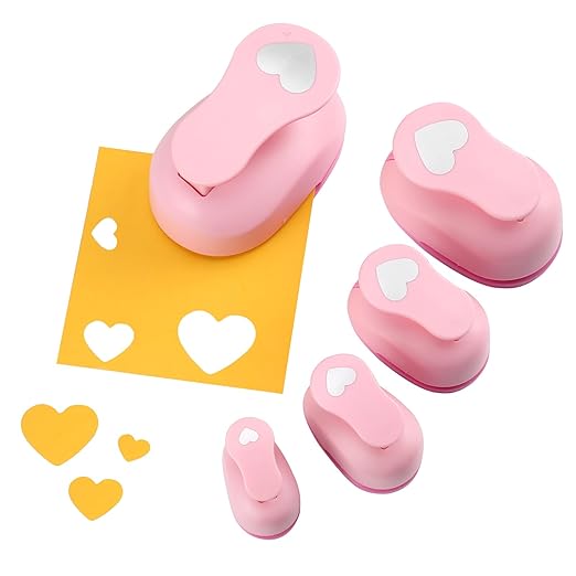 MyArTool Heart Paper Punch Set, 3/8 Inch, 5/8 Inch, 1 Inch, 1.5 Inch, 2 Inch, 5 Different Size Heart Hole Punch for Scrapbooking, Card Making, DIY Photo Albums, Gift Tags, Homemade Confetti