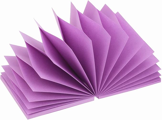 Early Buy Pop Up Sticky Notes 3x3 Refills Self-Stick Notes 6 Pads, 100 Sheets/Pad, Solid Color(Purple)