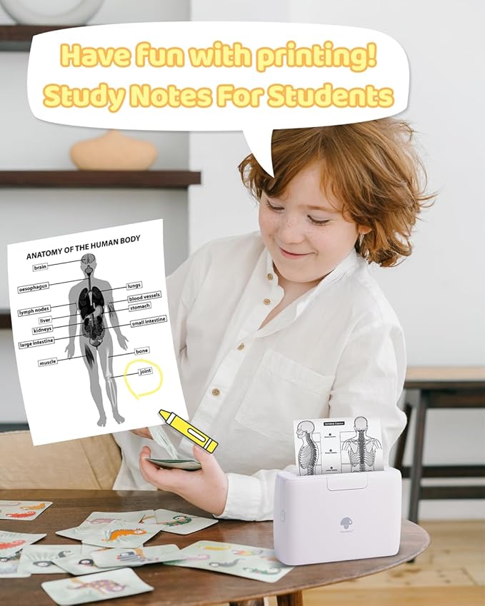 Phomemo M04S Bluetooth Portable Printer - Thermal Label Printer, Support 2/3/4 inch Printing, Compatible with Phones, Computer, 300dpi, Great for Documents, Notes, Stickers, Labels