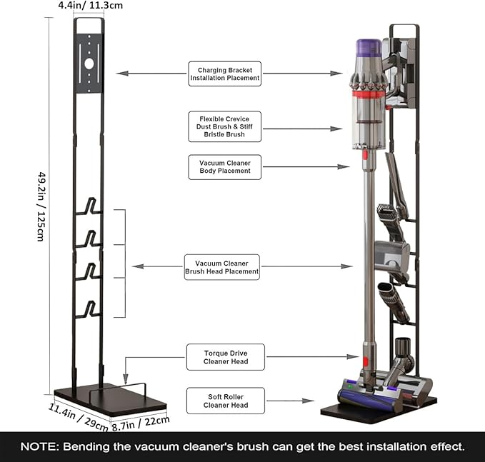 Foho Vacuum Stand, Storage Bracket Stand Holder, Stable Vacuum Stand Compatible with Dyson V15 V11 V10 V8 V7 V6 Handheld Cordless Vacuum Cleaners & Accessories & Attachments