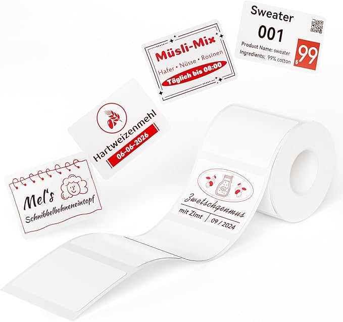 NIIMBOT B21 Pro Label Maker Refill - 300DPI Red & Black Dual Color Sticker Paper (1.57"x1.18"/40x30mm) for School, Office, Retail, Baking & Safety Labels - Compatible with B21 Pro Only
