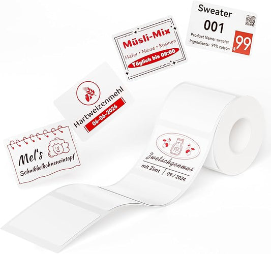 NIIMBOT B21 Pro Label Maker Refill - 300DPI Red & Black Dual Color Sticker Paper (1.57"x1.18"/40x30mm) for School, Office, Retail, Baking & Safety Labels - Compatible with B21 Pro Only