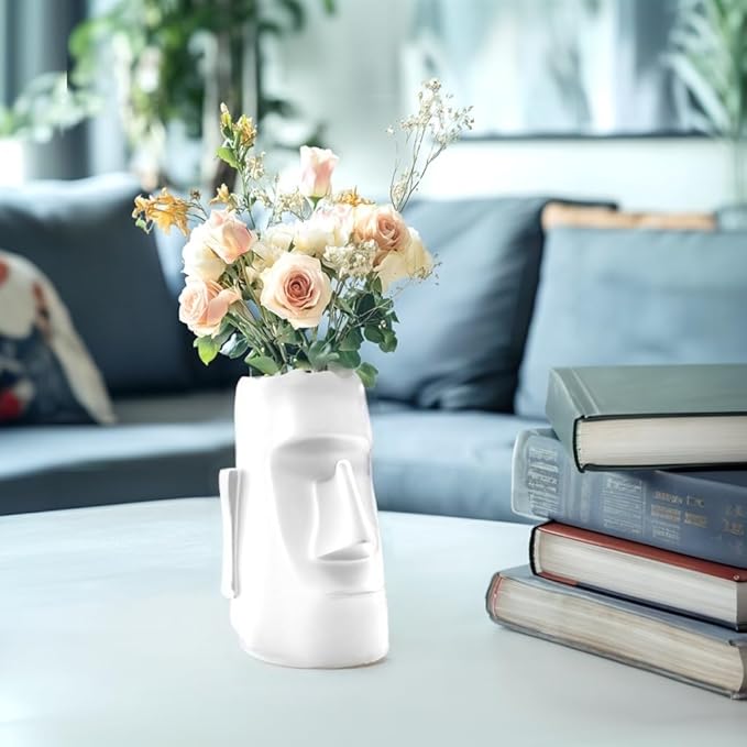 Multifunctional Handmade Eyeglass Holder and Pen Holder Desk Organizer for Office, Home Decor,Creative vase, Makeup Brush Storage (White)