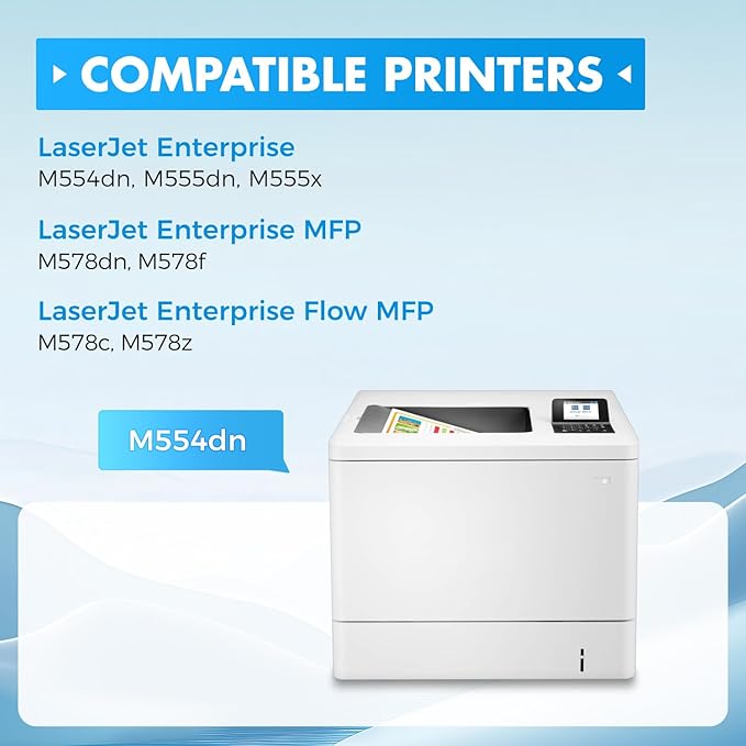 212A Toner Cartridges 4 Pack with Chip Compatible for HP 212A W2120A 212X W2120X Color Laserjet Enterprise MFP M578c M578z M554dn M555dn M555x M578dn M578f M555 M554 M578 Printer Ink All-in-One Black