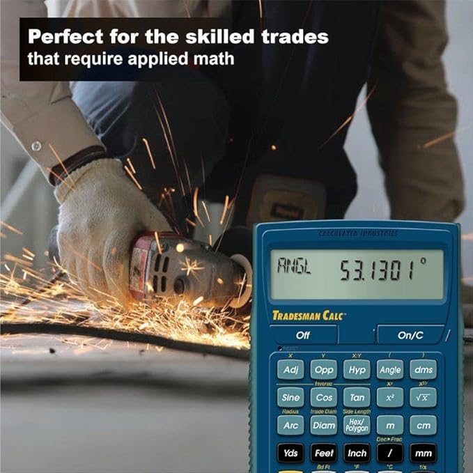 Calculated Industries 4400 TradesmanCalc Technical Trades Dimensional Trigonometry and Geometry Math and Conversion Calculator Tool for Tech Students, Welders, Metal Fabricators, Engineers, Draftsmen Small