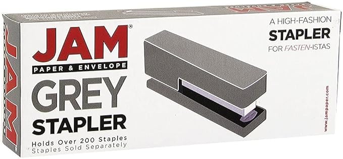 JAM PAPER Office & Desk Sets - 1 Stapler & 1 Tape Dispenser - Grey - 2/Pack
