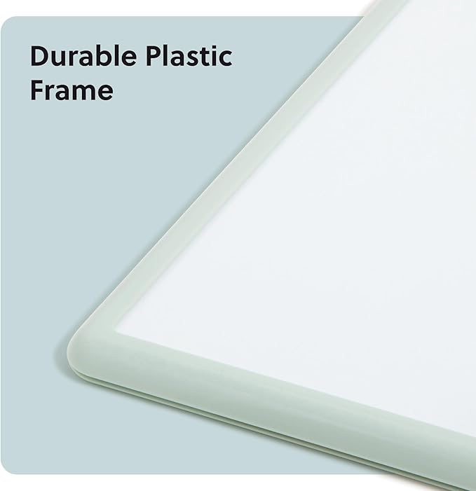 U Brands Contempo Magnetic Dry Erase Board White Board, 11" x 14", Sage Green Modern Frame, Includes Magnet and Marker