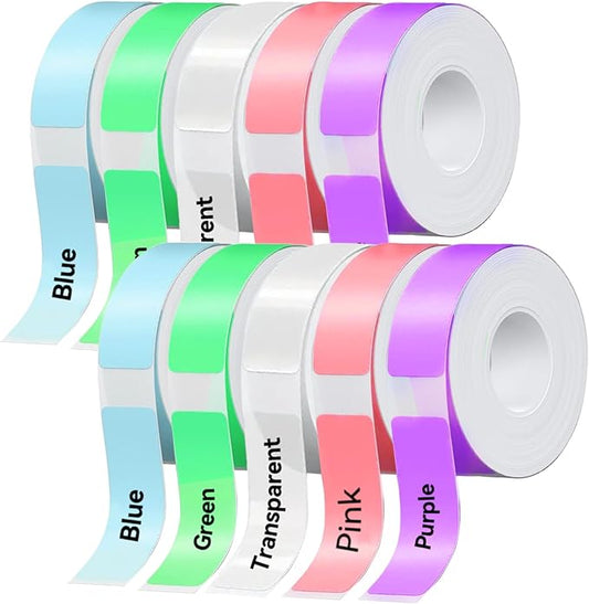 EEBBL D30 P21 Label Maker Tape Refill 12mm×40mm(0.47"x1.57") Sticker, Laminated Thermal Label Tape Replacement, 1650 Labels/10Rolls, High Definition Labeling Tape for Home Office School Hotel