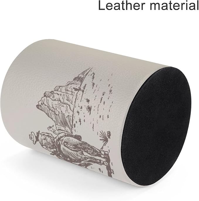 Western Desert Cowboy Pen Holder Pencil Organizer Cute Pencil Cup Desk Decor Makeup Brush Holder PU Multifunctional Office Suppliesfor Home Classroom School