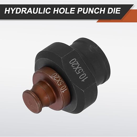 HARFINGTON Hydraulic Hole Punch Die 10.5x20mm Oval Hole 40Cr Steel Electric Punching Kit for MHP-20 JP-20 Electric Punching Machine, Burgundy & Black