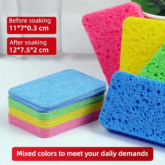 36 - Pack Non-Scratch Scrub Sponges - Sponges for Dishes and Washing Dishes, Cleaning Sponges for Kitchen Home and More（Blue）