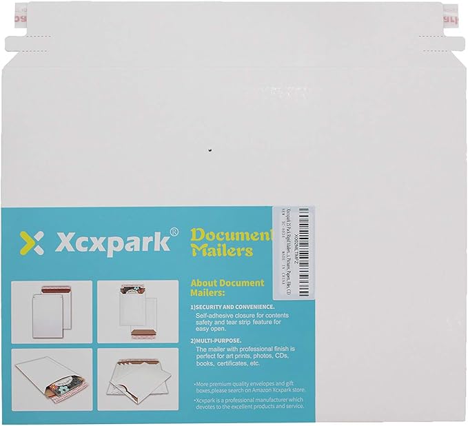 25 Pack Rigid Mailers, 9.5x12.5 inches Self Seal Photo Document Mailers Premium Cardboard Keep Flat Envelopes for Photos Pictures Papers Files CD