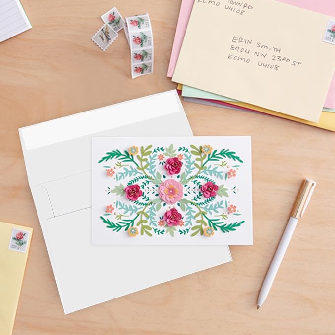 100 Pack A2 White Envelopes Self Sealing Adhesive Perfect for Weddings, RSVP, Invitations, Baby Shower,Greeting Cards,Announcements, Thank You Notes| A2(4.375 x5.75 Inches)