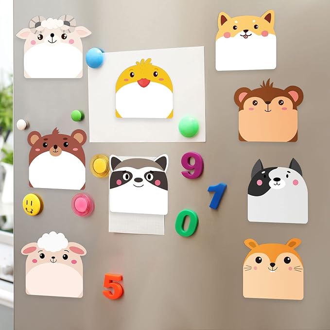 Yinder 24 Pads Cute Sticky Notes Kawaii Fun Animal Sticky Notes Pads Bulk Cartoon Memo Self Adhesive for Veterinary Gift Office School Tab Party Supplies(Multi Animals)